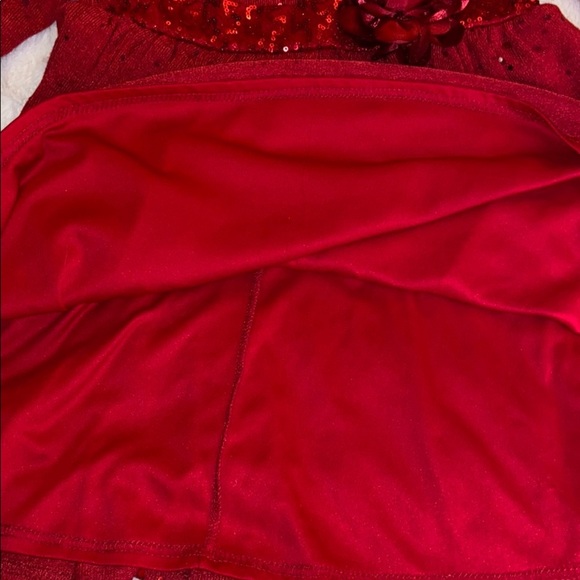 Girls red Christmas dress 4/5 sequins holiday - Picture 4 of 7